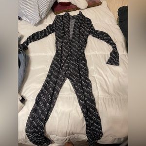 Milano di Rouge sheer monogram jumpsuit